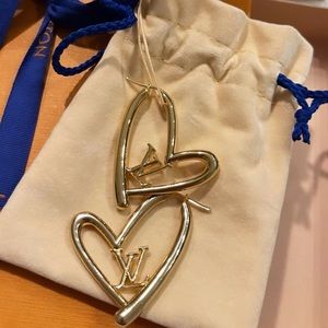 *AUTHENTIC* Louis Vuitton large heart hoop earrings! Completely sold out